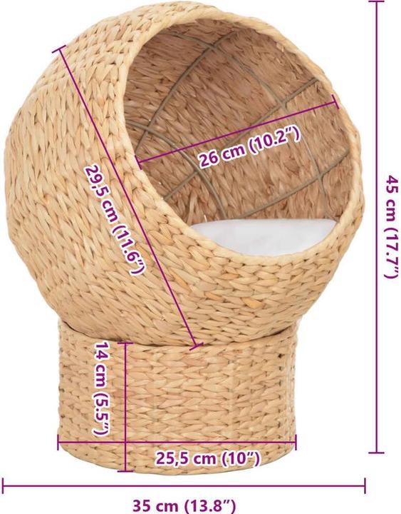Produktbild vidaXL Katzenkorb (45 cm, Natur)