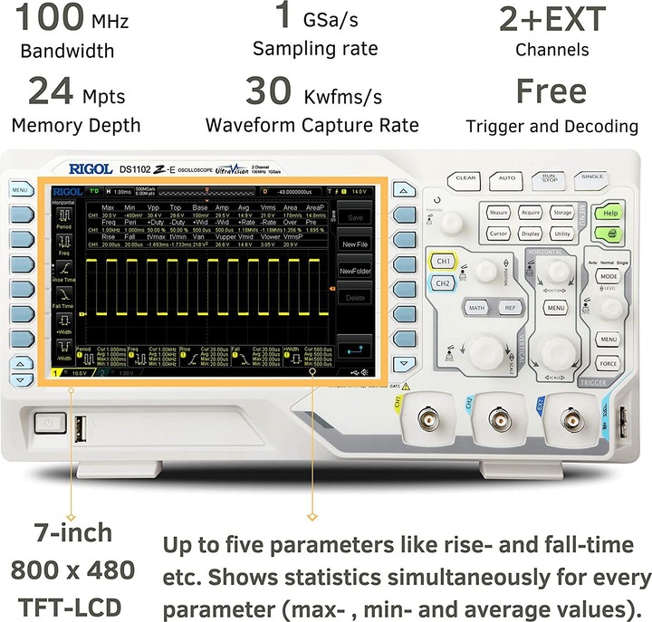 Actual product image Rigol Digital oscilloscope (CAT I)