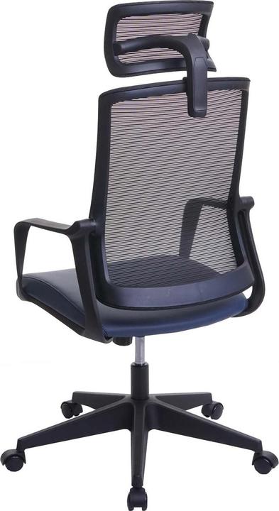 Image du produit Swisshandel24 chaise de bureau, chaise pivotante chaise de bureau, appui-tête ergonomique, similicuir bleu-gris (44 - 54 cm)