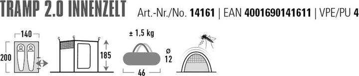 Image du produit High Peak Tramp 2.0 (Tente instantanée, 1.50 kg, 2 personnes)