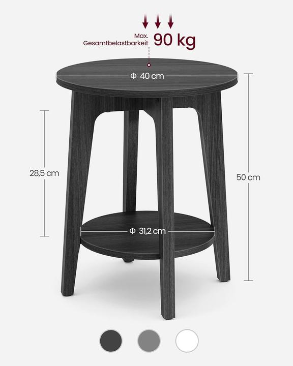 Image du produit Vasagle Runder Beistelltisch mit unterer Ablage