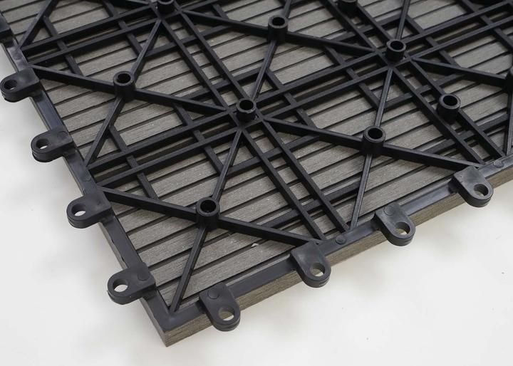 Immagine prodotto Swisshandel24 Piastrella per pavimento in WPC Rhone, effetto legno per balconi/terrazzi, 11x ogni 30x30cm = 1mq (11 x, 30 x 30 cm)