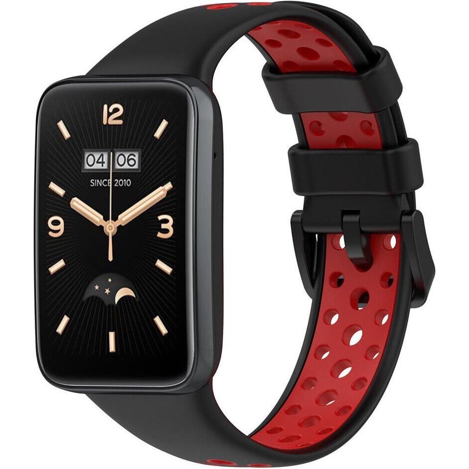 Strap-it Sportarmband (Silikon), Uhrenarmband, Rot, Schwarz
