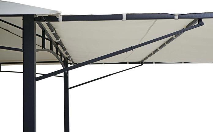 Actual product image Mendler Pergola, garden gazebo, steel movable side wall 2,5x2,5m - cream-beige (490 cm, 250 cm)