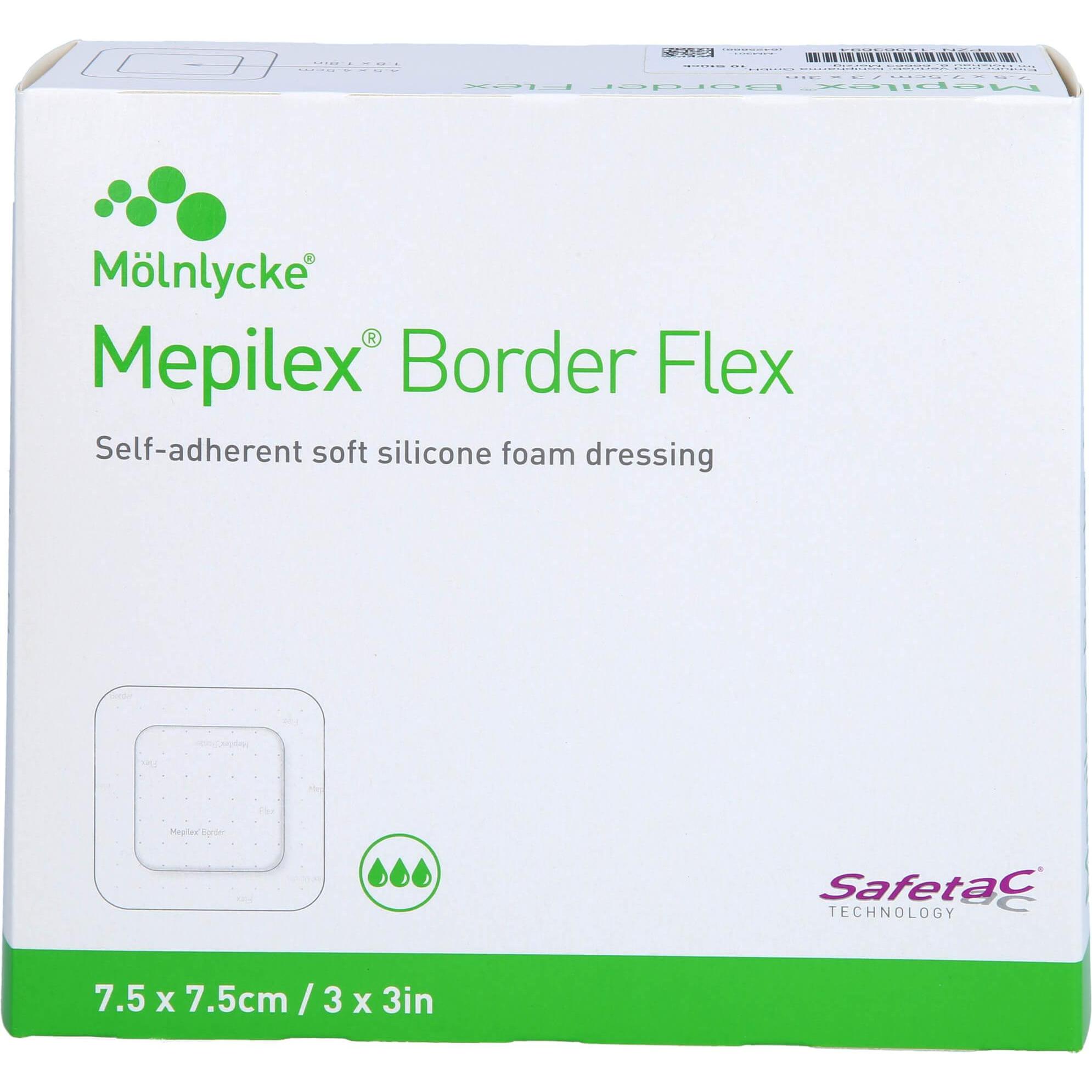 Thumbnail - Mepilex, Verbandsmaterial, Border Flex Schaumverb.haftend 7,5x7,5 cm, 10 St VER