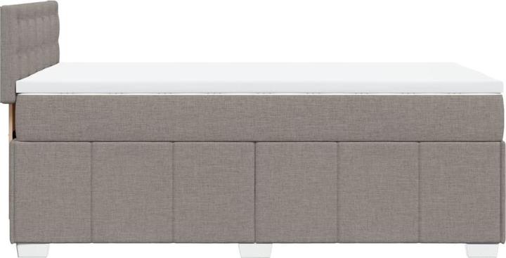Produktbild vidaXL Boxspringbett Polsterbett Bett Einzelbett Matratze Taupe 80x200cm Stoff (80 x 200 cm)