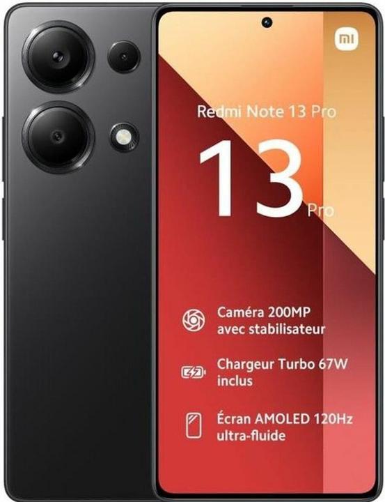 Image du produit Xiaomi Redmi Note 13 Pro (512 Go, Midnight Black, 6.67", Double SIM hybride, 4G)