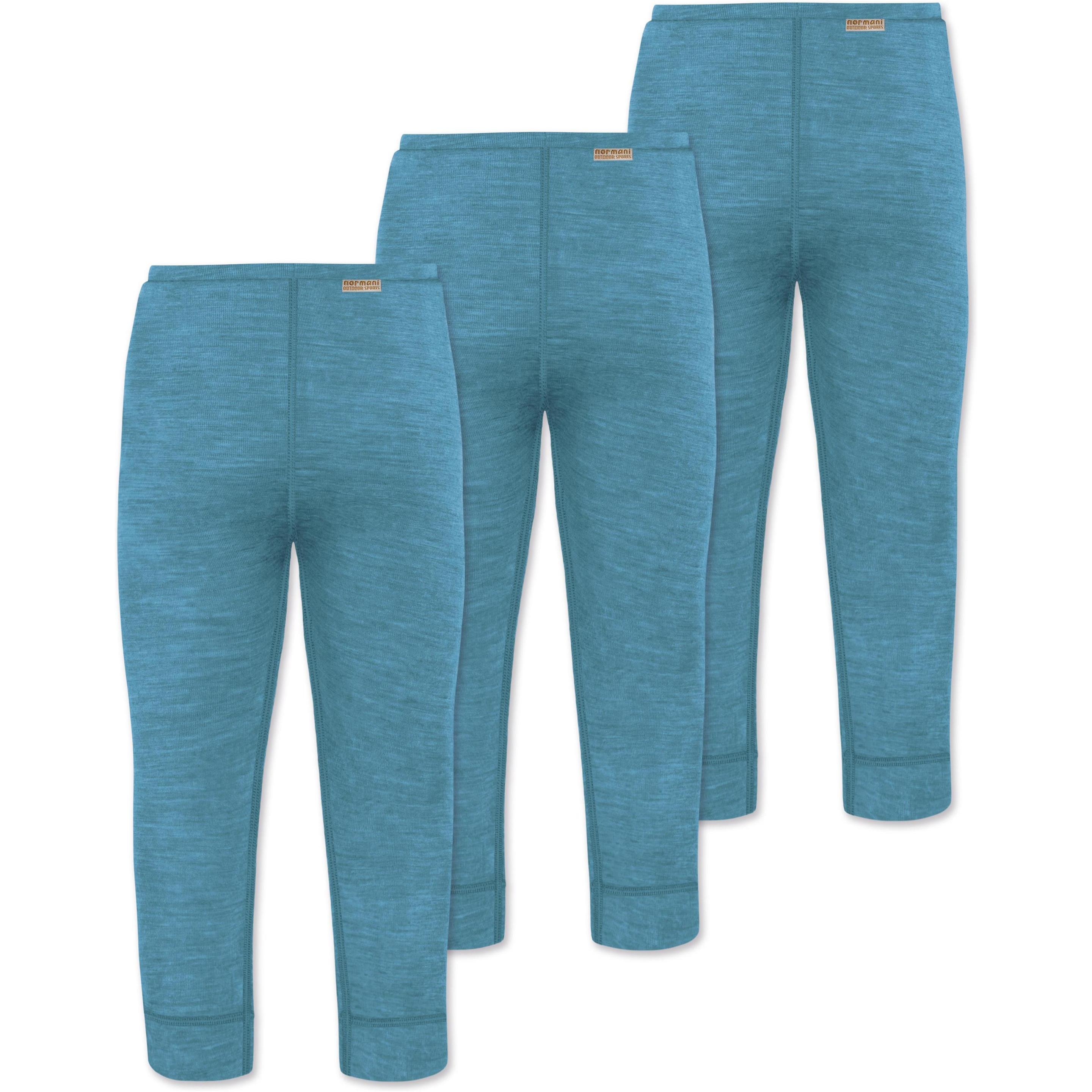 Thumbnail - Normani, Herren, Funktionsunterhose, 3er Pack Baby Merino Lange Unterhose „Tutira" - 9505 (68), Blau, 68