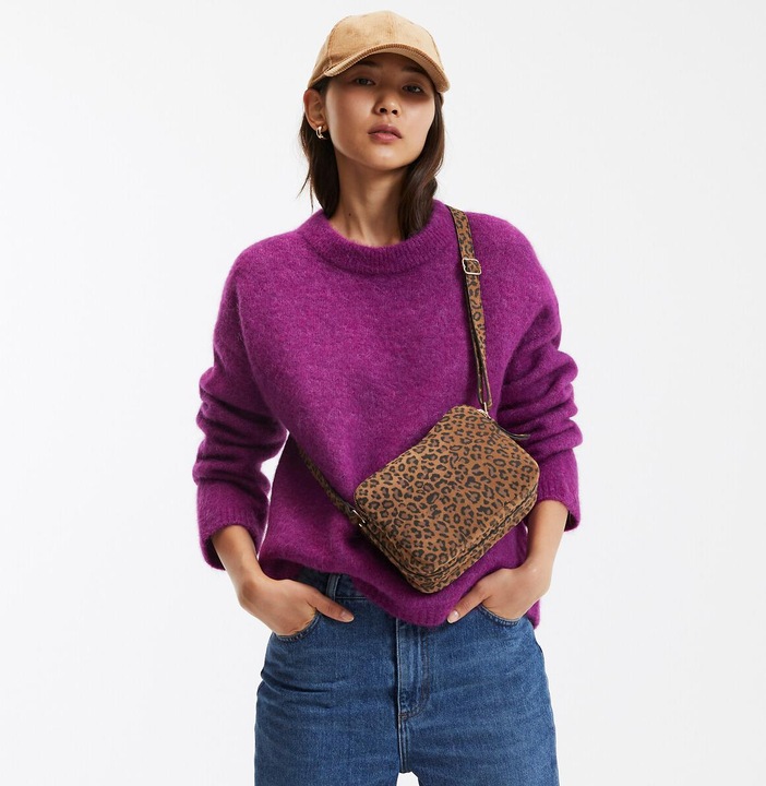 Produktbild La Redoute Collections Kleine Umhängetasche mit Leopardenmuster