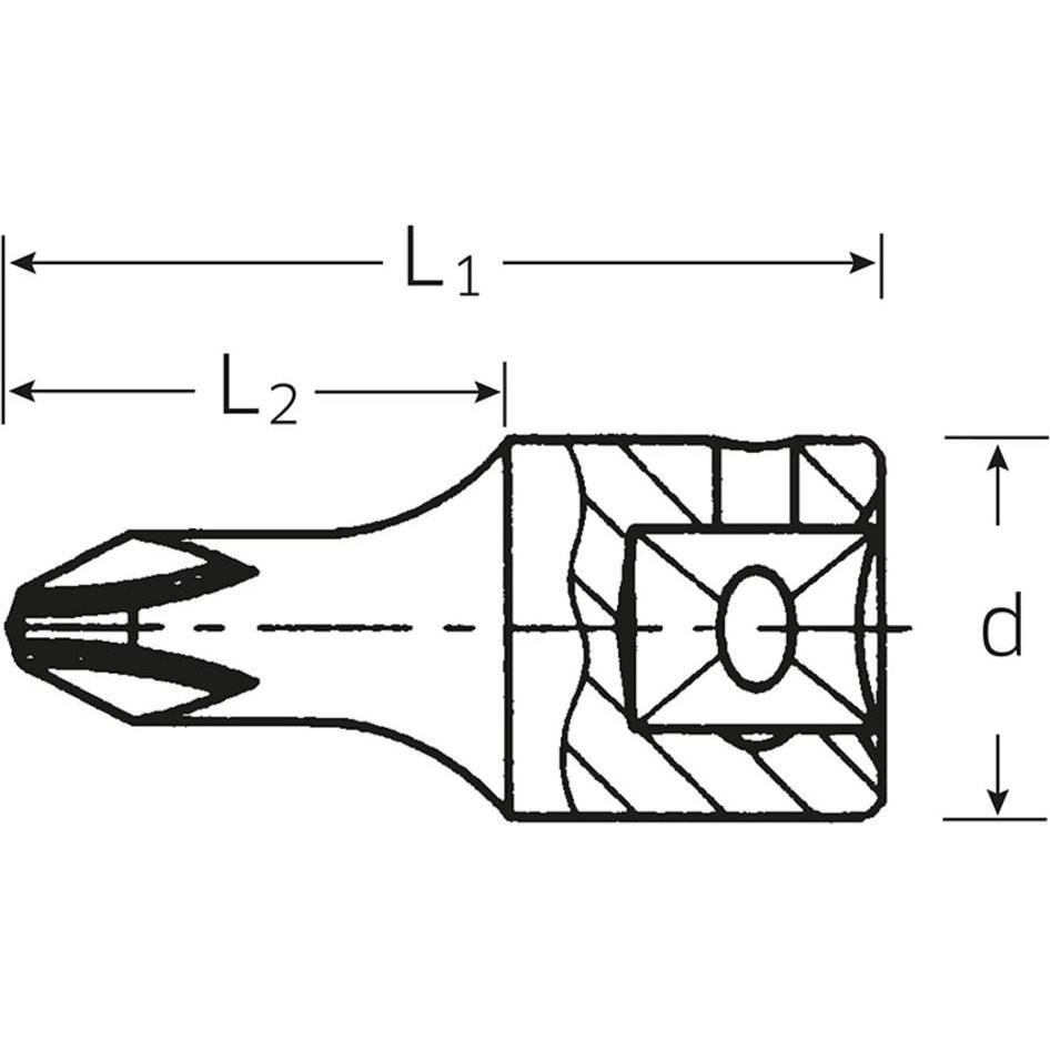 Thumbnail - Stahlwille, Steckschlüssel + Stecknuss, Steckschlüsseleinsatz 44 PZ 1/4 ″ PZD PZD 1 Länge 28 mm