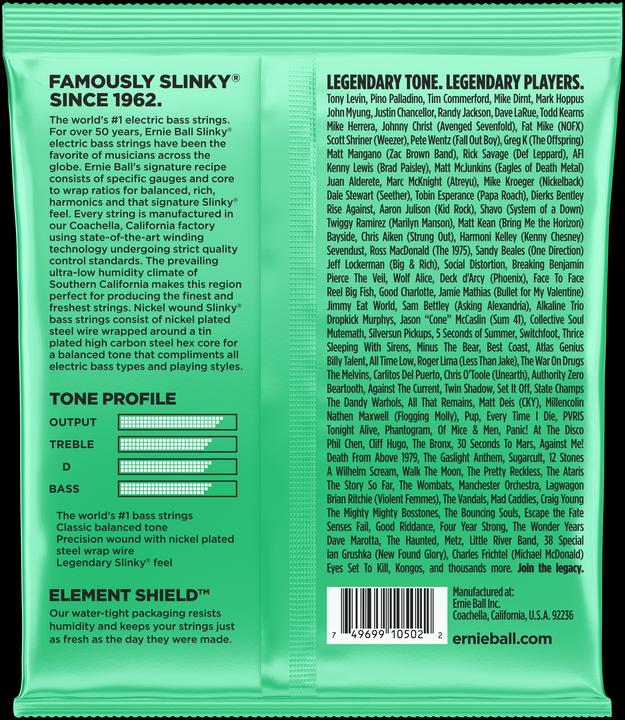 Actual product image Ernie Ball Set of strings, electric bass, Slinky, Hyper 40-100 (4 x, Electric bass, 0.10")