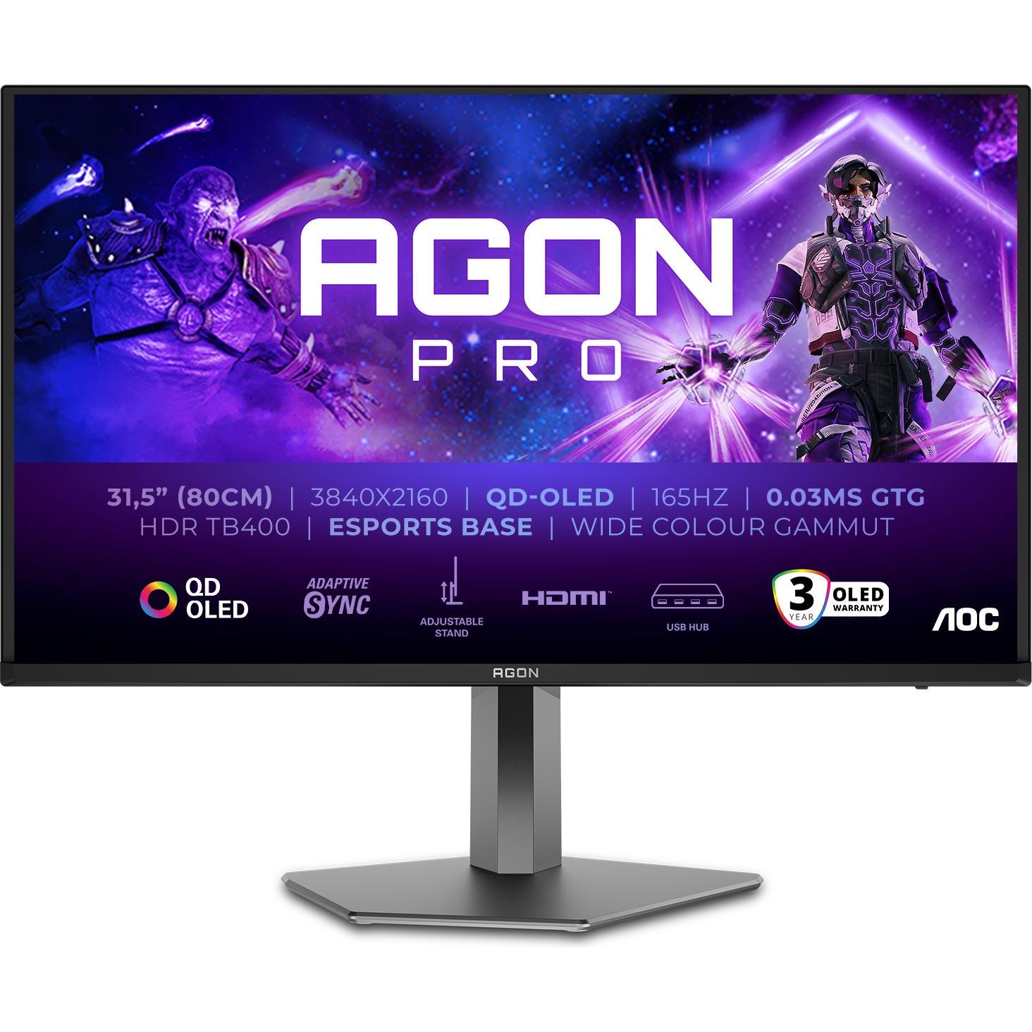 AOC AG326UD (3840 x 2160 Pixel, 31.50"), Monitor, Schwarz