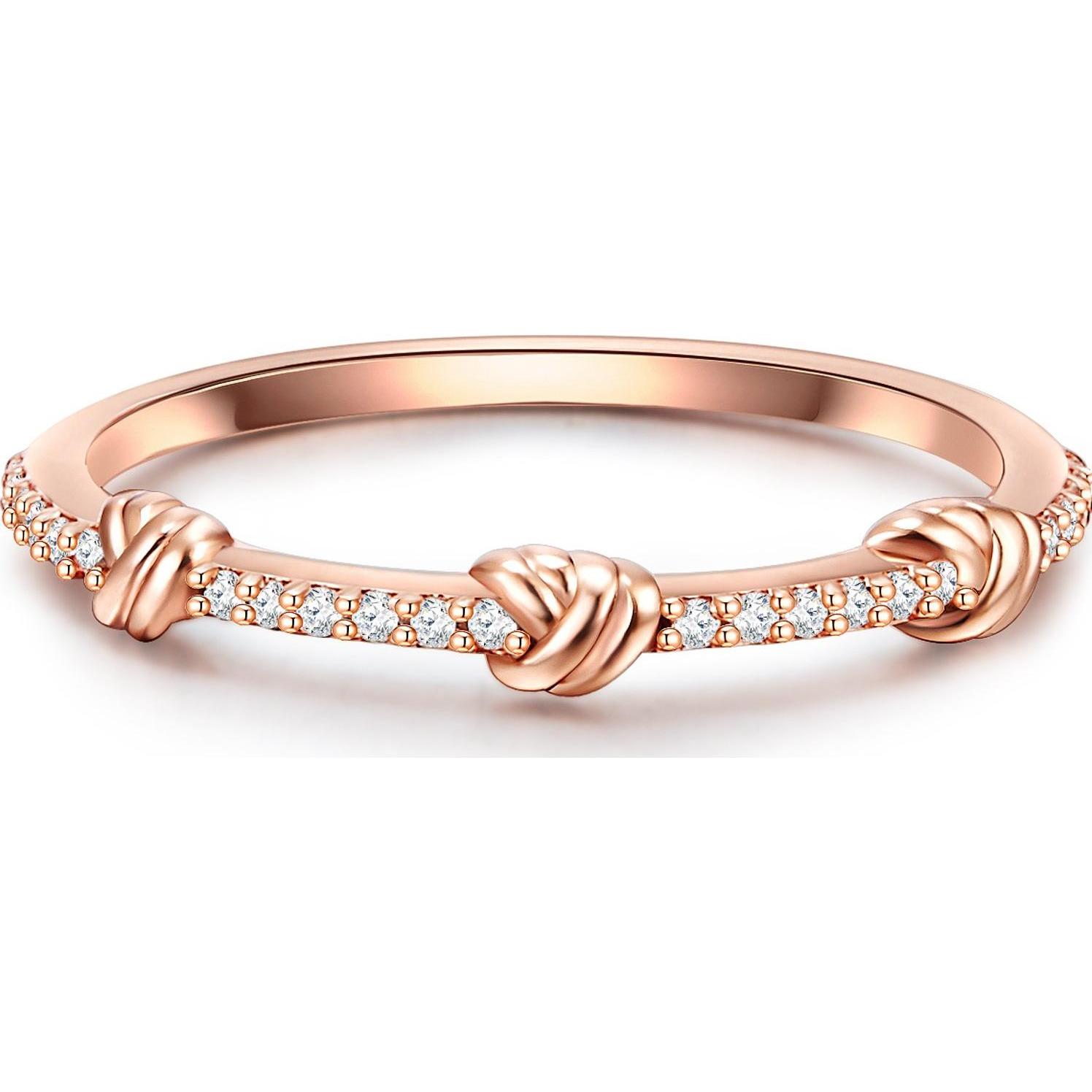 Glanzstücke München, Ring, Damen Sterling Silber Zirkonia roségold - 24481, (54, 925 Silber)