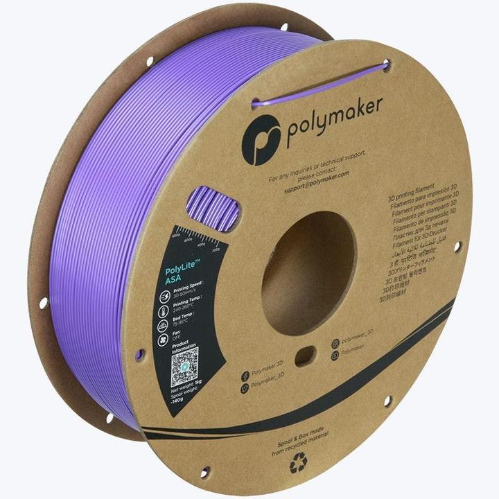 Actual product image Polymaker PolyLite ASA Lila 1,75 mm 1000 g (ASA, 1.75 mm, 1000 g, Violet)