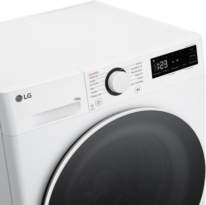 Produktbild LG F4R5010TSWW Waschmaschine 10kg AI DD, Klasse A-10%, 1400 U/min, TurboWash, Dampf (10 kg, Links)