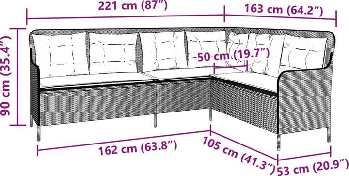 Produktbild vidaXL Gartensofa