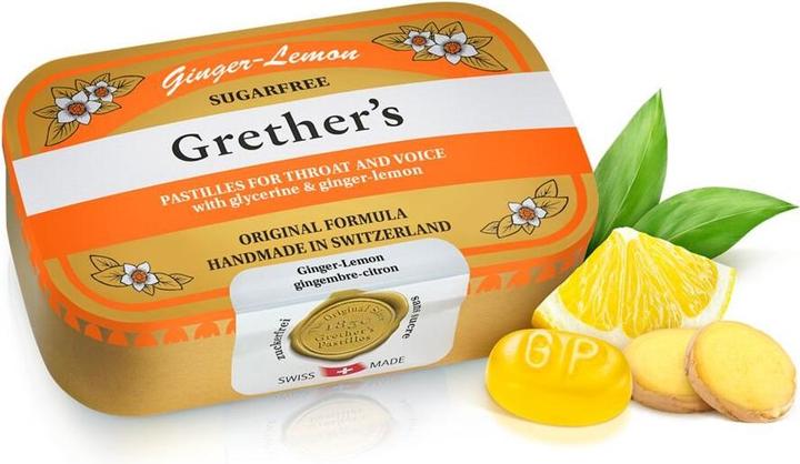 Grethers Ginger Lemon Pastillen ohne Zucker Dose 110 g