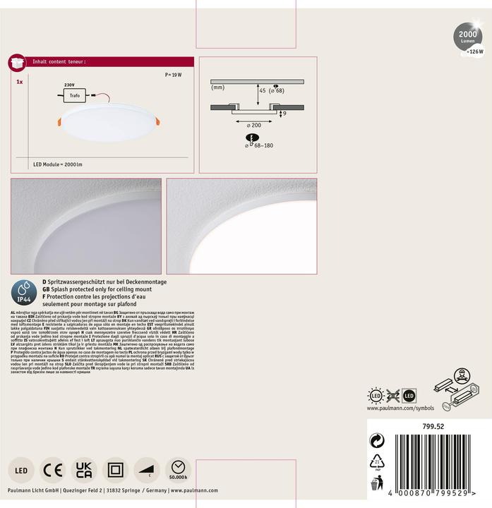 Image du produit Paulmann Luminaires Veluna VariFit Edge (2000 lm)