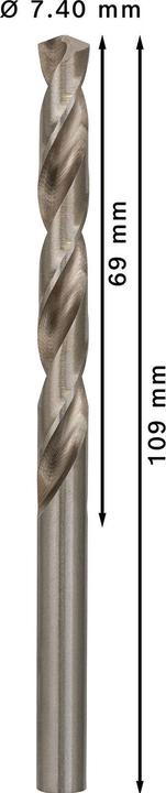 Immagine prodotto Bosch Professional Zubehör Punta PRO Metal HSS-G, 7,4 x 69 x 109 mm (7,4 mm)