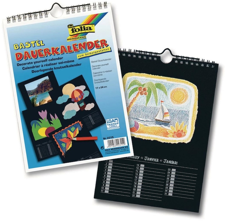 Folia Calendrier permanent petit noir (Spécial, Allemand)