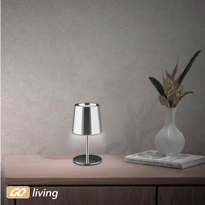 Produktbild Müller Licht MÜLLER-LICHT LED-Akku-Tischleuchte Holly, 3 W, 300 lm, silber (300 lm)