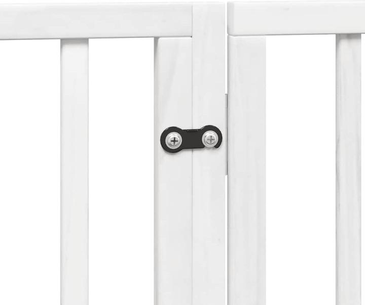 Produktbild vidaXL Hundetor mit Tür Absperrgitter Hunde Schutzgitter Faltbar 6tlg. Weiss Holz (60 cm)