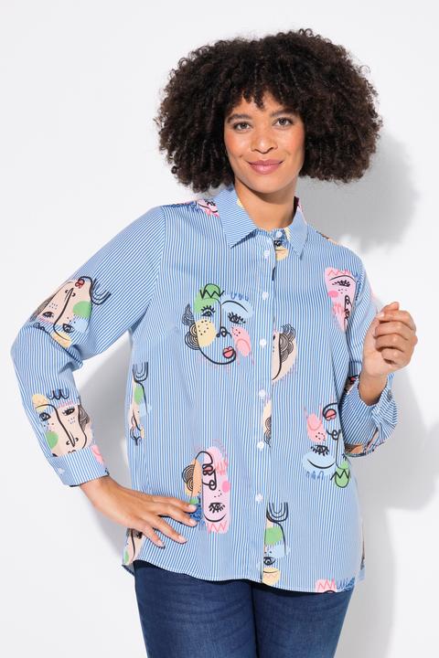 Produktbild Angel of Style Bluse, Loose Fit, Streifen/Gesichter (54)