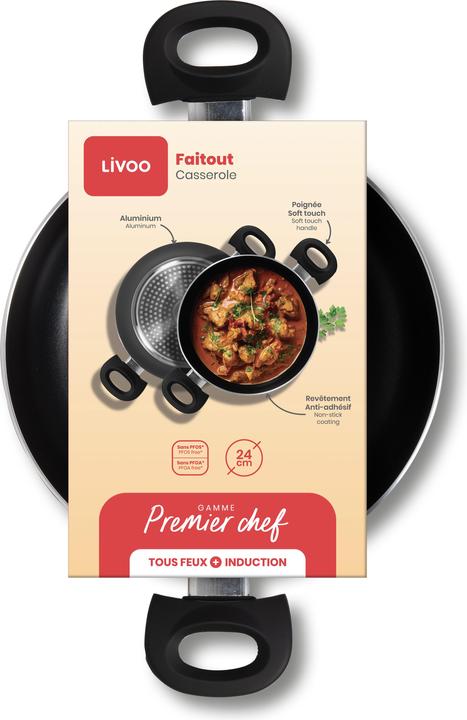 Produktbild Livoo Kochtopf 24 cm (Kochtopf, Stielkasserolle, Aluminium, 24 x 11 cm)