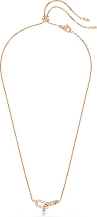 Actual product image Swarovski Constella Halskette Kristallperle Rundschliff Weiss Roségold Legierungsschicht (Swarovski Metal, 38 cm)