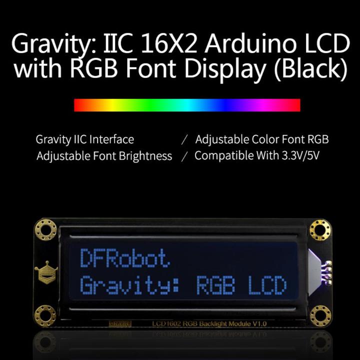 Produktbild DFRobot Gravity LCD-Display 16x2 I2C RGB Hintergrundbeleuchtung