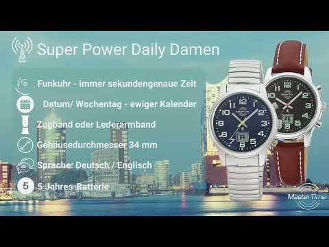 Produktbild Master Time MTLA-10764-22Z Funk Basic Series Damen 34mm 3ATM (Funkuhr, Lünette drehbar, Digitaluhr, Analoguhr, 34 mm)