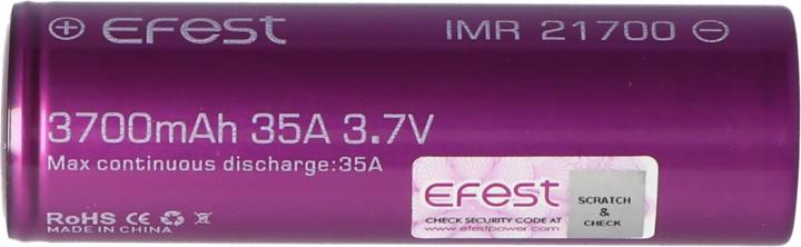 Actual product image Efest IMR21700 battery - maximum 30A current output (flat top) (1 pcs., 21700, 3700 mAh)