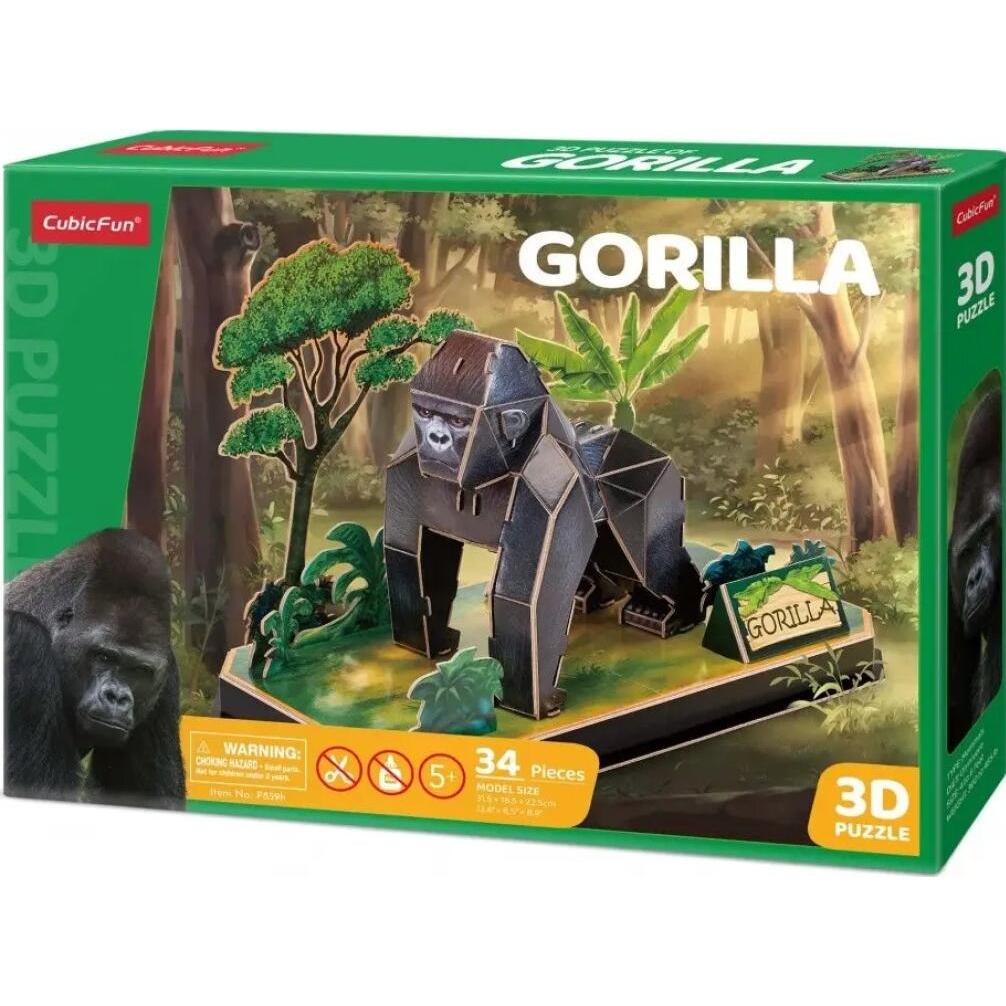 Cubicfun Puzzle 3D Zwierzęta - Goryl (34 Teile)