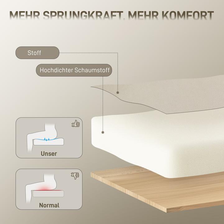 Produktbild Homcom Schreibtischstuhl Polyester, Stahl Cremeweiss (47 - 57 cm)