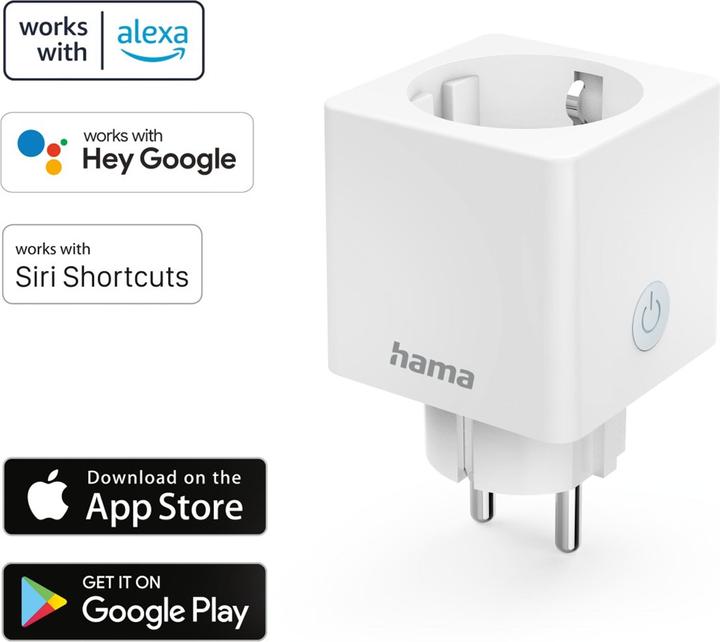 Productafbeelding Hama WLAN stopcontact HomeKit bediening via stem/app, 3.680W, 16A