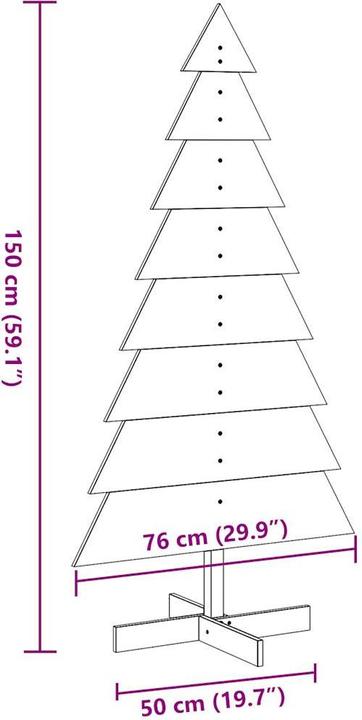Produktbild VidaXL Weihnachtsbaum Holz Tannenbaum Deko Holzbaum 150cm Massivholz Kiefer
