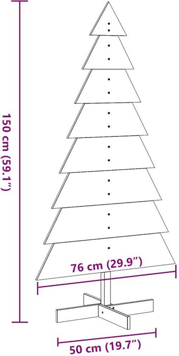 Actual product image VidaXL Christmas tree wood Christmas tree decoration wooden tree 150cm solid wood pine