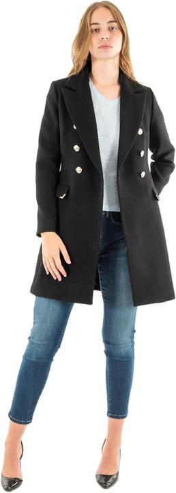 Actual product image Morgan Long Double-Breasted Wool Coat with Flap Pockets