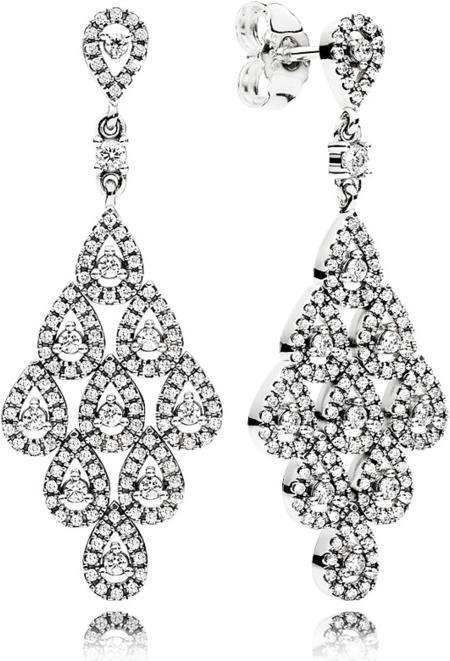Pandora Boucles d'oreilles brillantes et fluides (Argent)