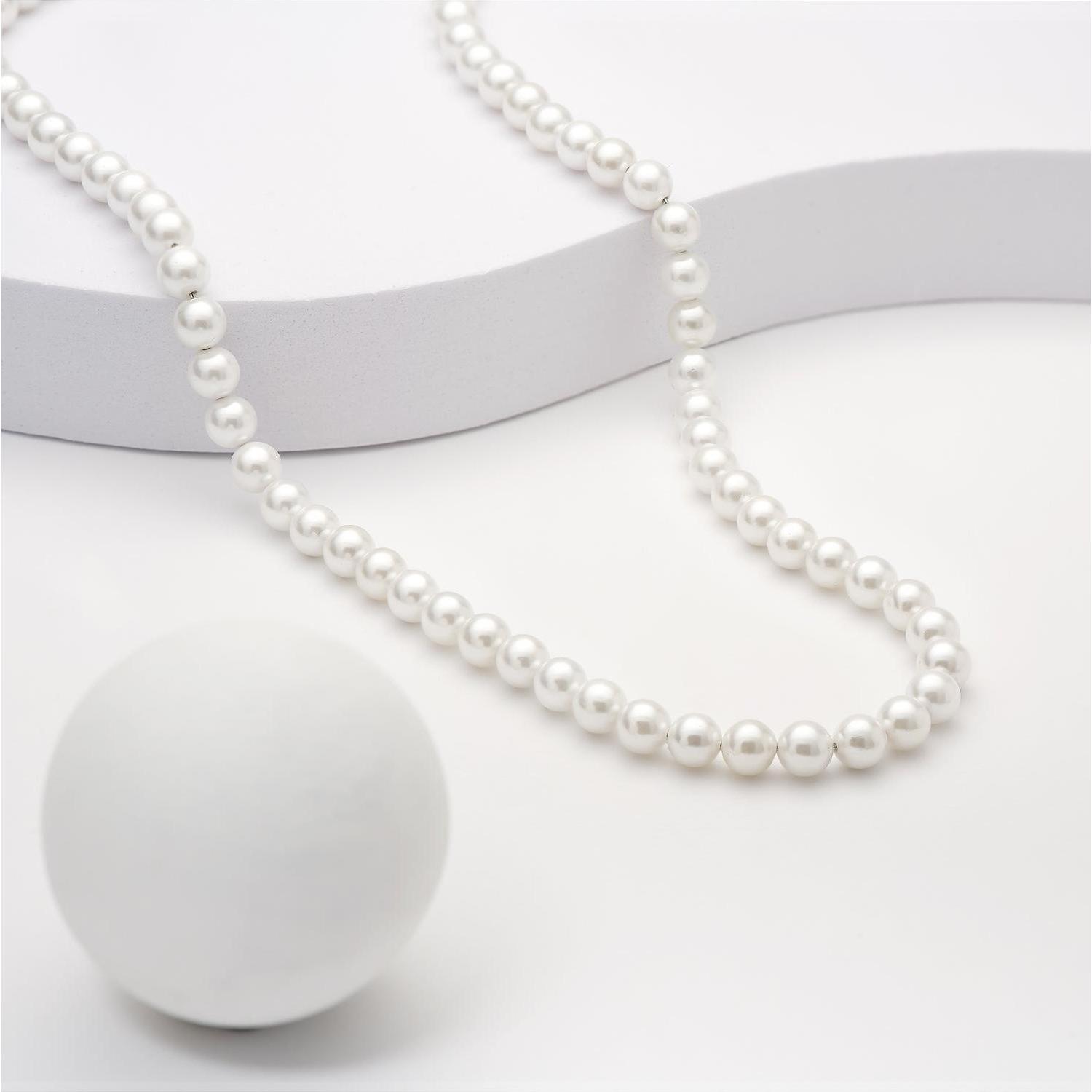 Thumbnail - Favs, Halsschmuck, Kette, (Edelstahl, Perle, 45 cm)