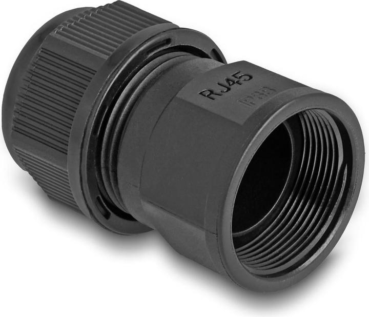 Immagine prodotto Delock Giunto passante per cavo di rete RJ45 IP67 nero impermeabile e antipolvere (Accoppiamento di rete)