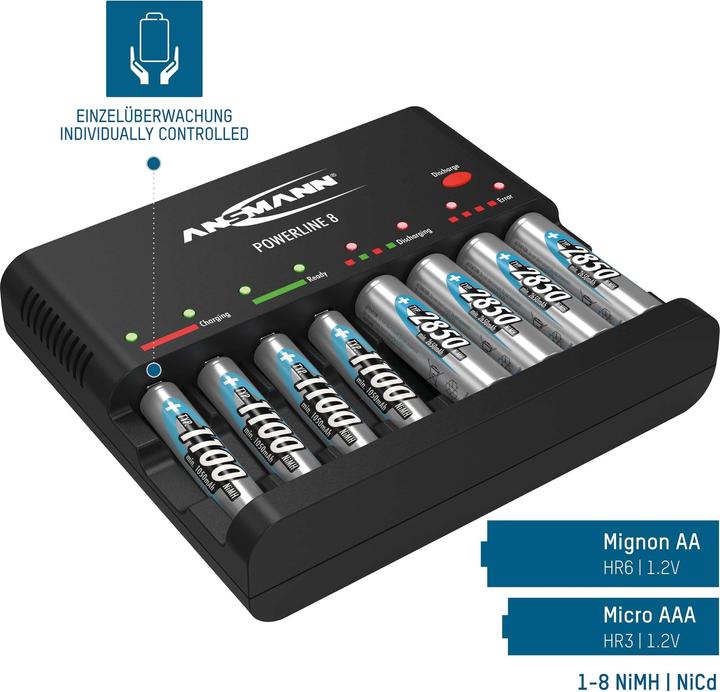 Produktbild Ansmann Powerline 8 (1 Stk., AA, AAA, Ladegerät ohne Akku)