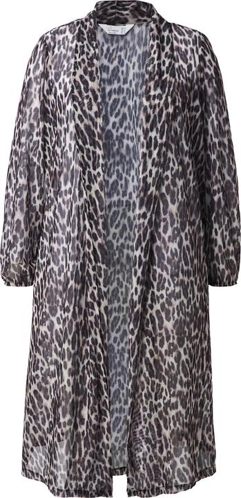Produktbild Miamoda Mesh-Longjacke, transparent, Leomuster, offene Form (48)