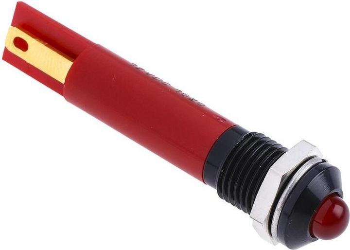 Produktbild RS PRO LED erhaben 8mm schwarz 12Vdc HE rot