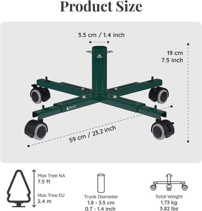 Image du produit Tree Nest Support pour sapin de Noël avec roues