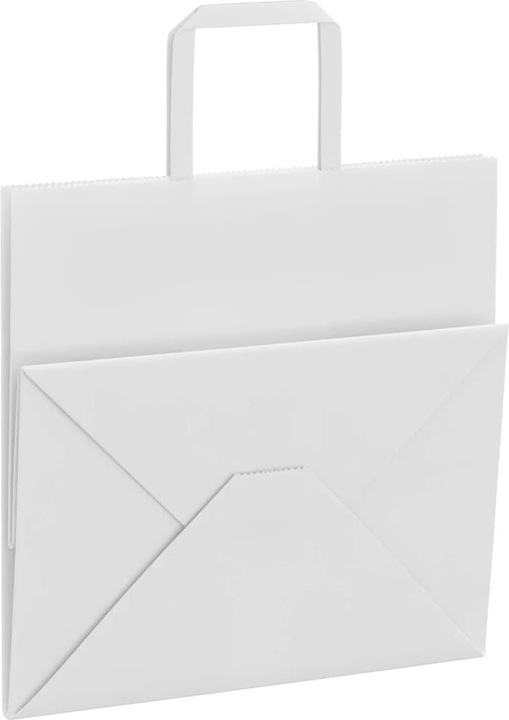 Produktbild VidaXL Kraftpapiertüten 50 Stk. mit Henkel Weiss 26x17x25 cm Papiertüte (Geschenktüte, 50 x)