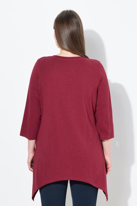Produktbild Ulla Popken Shirt, Zipfelsaum, V-Ausschnitt, 3/4-Arm (50, 52)