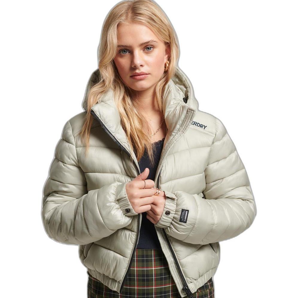 Superdry, Damen, Jacke, Leichte kurze Daunenjacke, Damen (L), Grau, L