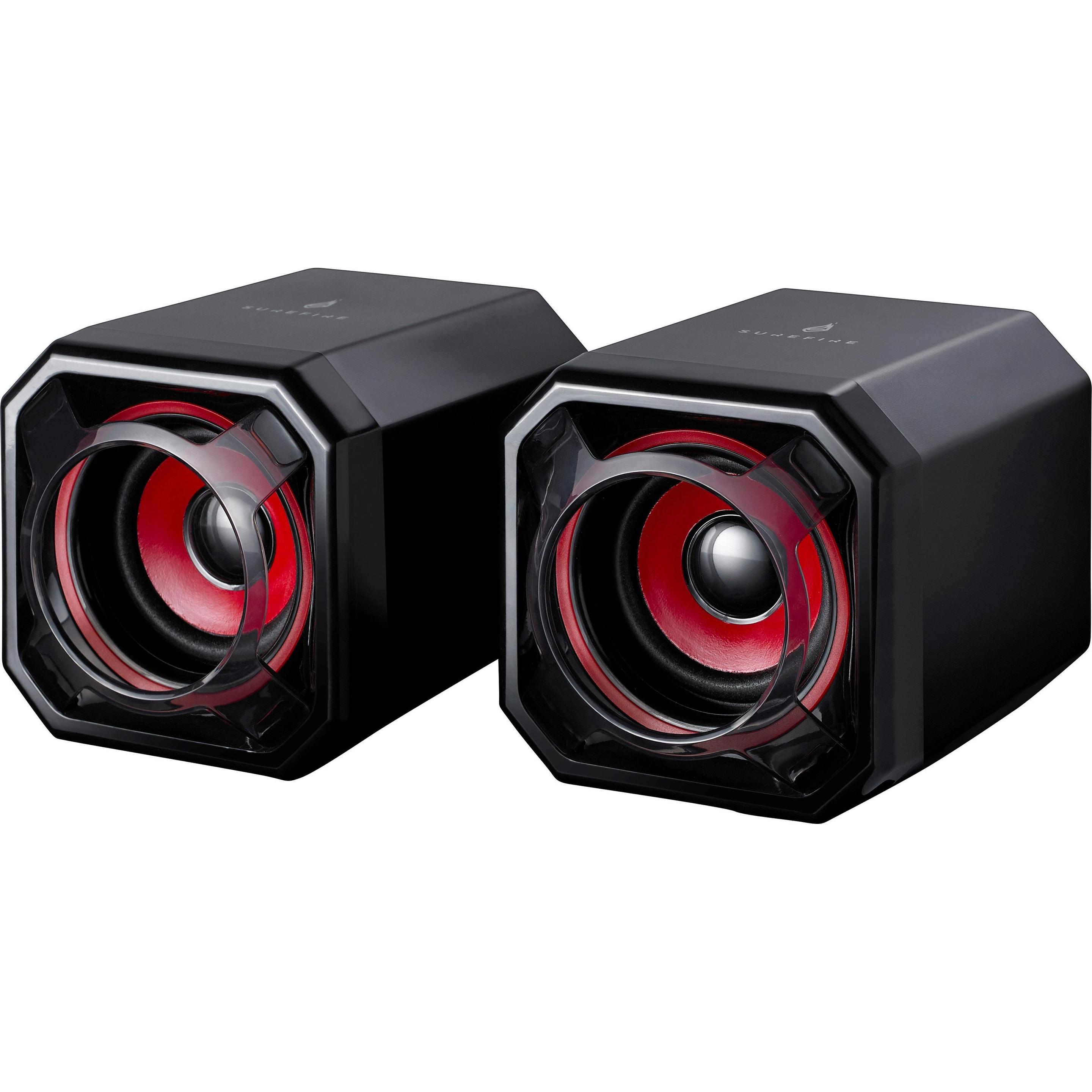 SureFire Altoparlanti da gioco 48820 Gator Eye Red, Altoparlante PC, Nero, Rosso