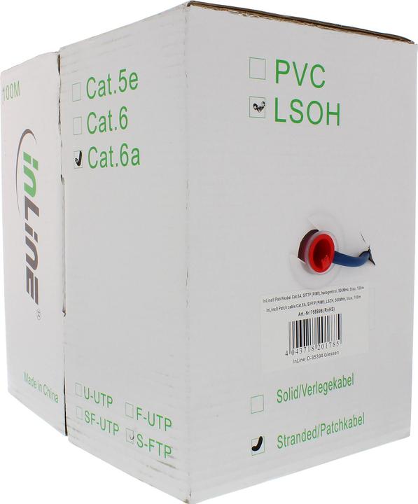 Immagine prodotto InLine Cavo di rete (S/FTP, CAT6a, 100 m)